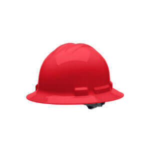 Hard Hat - 4 Pt. Ratchet Red, Full Brim
