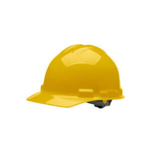Hard Hat - 4 Pt. Ratchet Yellow, Cap