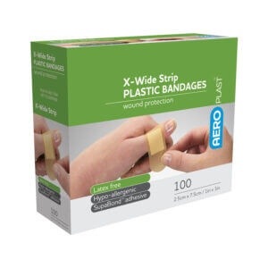 AEROPLAST™ Plastic Strip Bandages 1in x 3in 100/box
