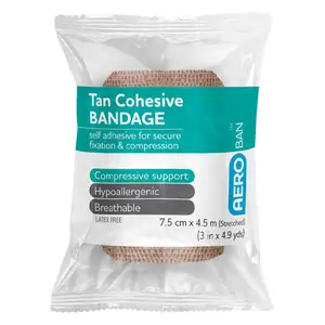 AEROBAN™ Tan Cohesive Bandage 3in x 4.9yds 