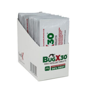 BugX30 Insect Repellent Wipes DEET, Bulk Pack 