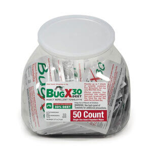 BugX30 Fish Bowl Insect Repellent Wipes, 50/bowl