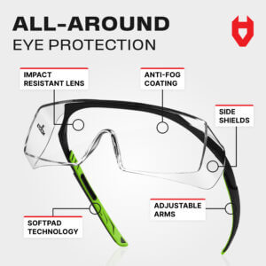 OverSpecs Pro Clear Over-glasses Safety Goggles 